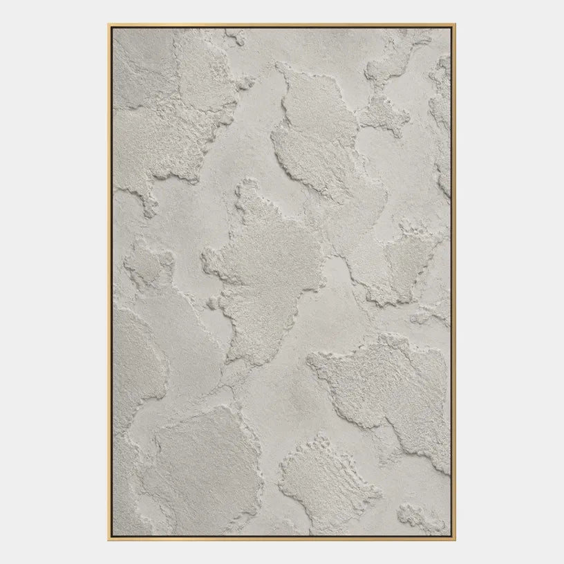 Wabi-Sabi abstract oil painting showing layered abstract marks, texture and expressive painterly movement in a grey palette.