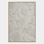 Wabi-Sabi abstract oil painting showing layered abstract marks, texture and expressive painterly movement in a grey palette.