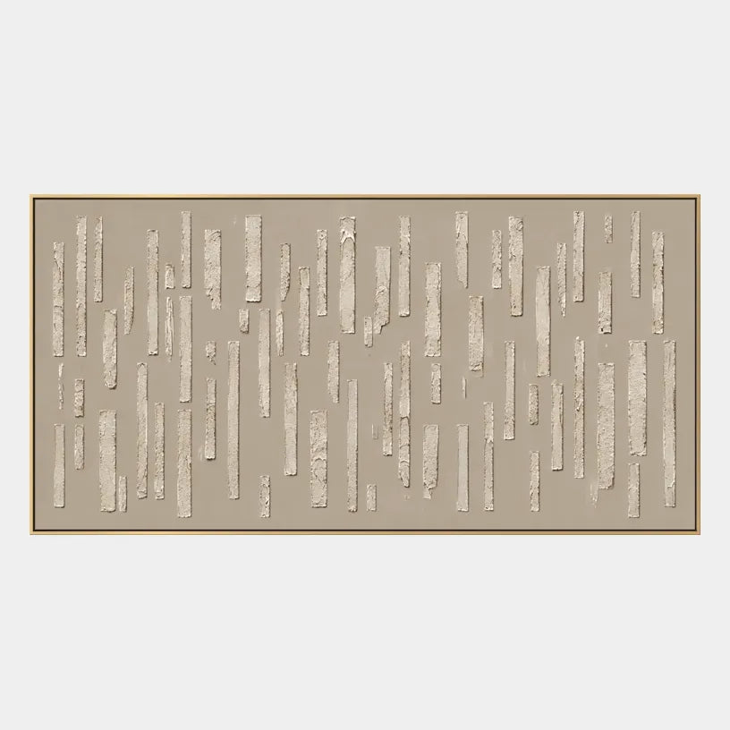 Wabi-Sabi abstract oil painting showing layered abstract marks, texture and expressive painterly movement in a brown palette.