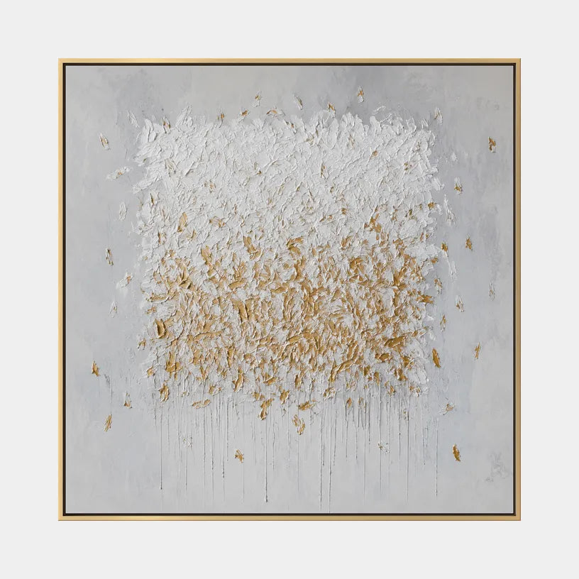 Wabi-Sabi abstract oil painting showing layered abstract marks, texture and expressive painterly movement in a grey palette.