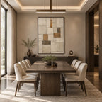Wabi-Sabi abstract oil painting showing layered abstract marks, texture and expressive painterly movement in a beige palette.