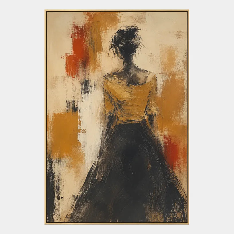 Wabi-Sabi abstract oil painting showing layered abstract marks, texture and expressive painterly movement in a brown palette.