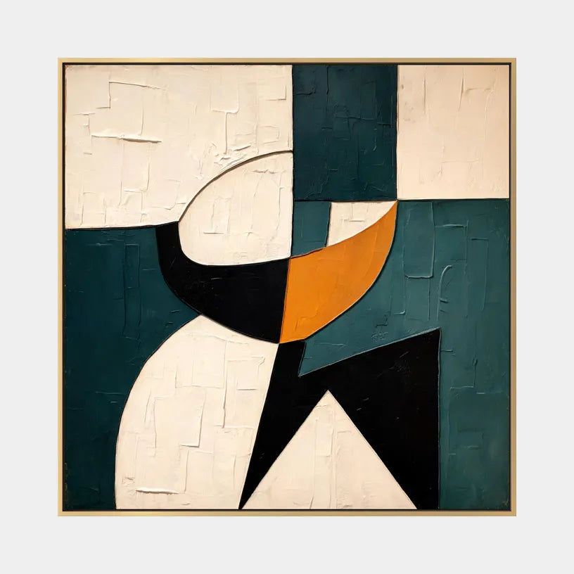 Wabi-Sabi abstract oil painting showing layered abstract marks, texture and expressive painterly movement in a beige palette.