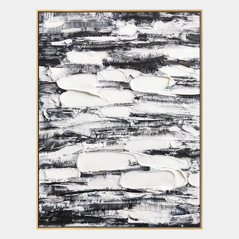 Wabi-Sabi abstract oil painting showing layered abstract marks, texture and expressive painterly movement in a grey palette.