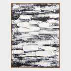 Wabi-Sabi abstract oil painting showing layered abstract marks, texture and expressive painterly movement in a grey palette.