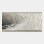 Wabi-Sabi abstract oil painting showing layered abstract marks, texture and expressive painterly movement in a grey palette.