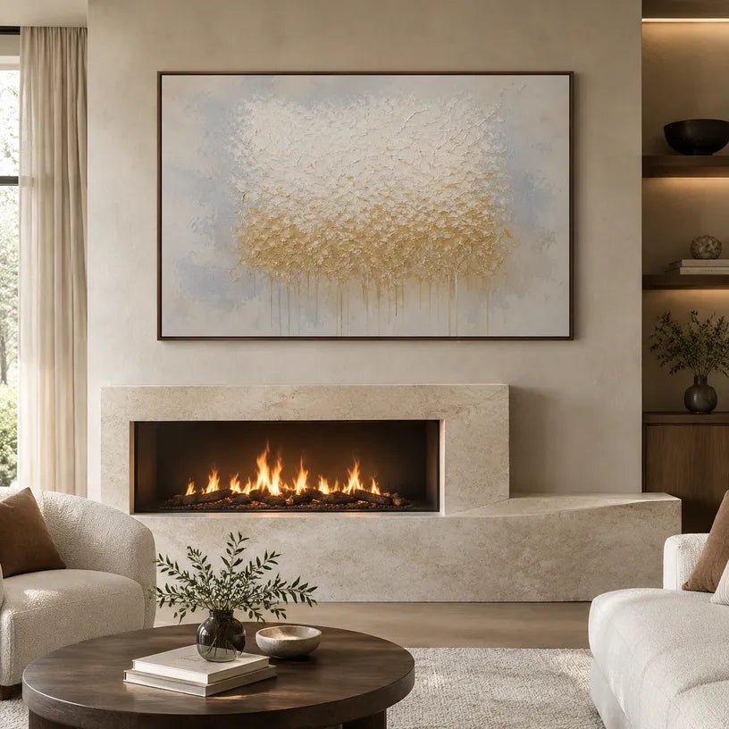 Wabi-Sabi abstract oil painting showing layered abstract marks, texture and expressive painterly movement in a grey palette.
