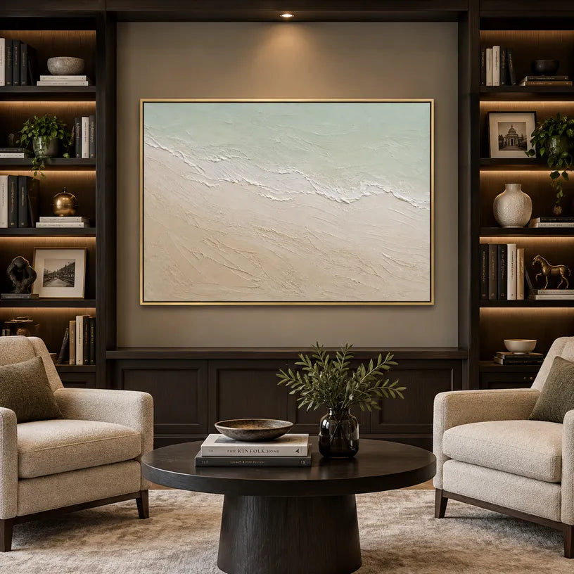 Wabi-Sabi abstract oil painting showing layered abstract marks, texture and expressive painterly movement in a grey palette.