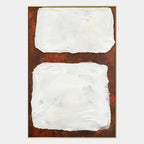Wabi-Sabi abstract oil painting showing layered abstract marks, texture and expressive painterly movement.