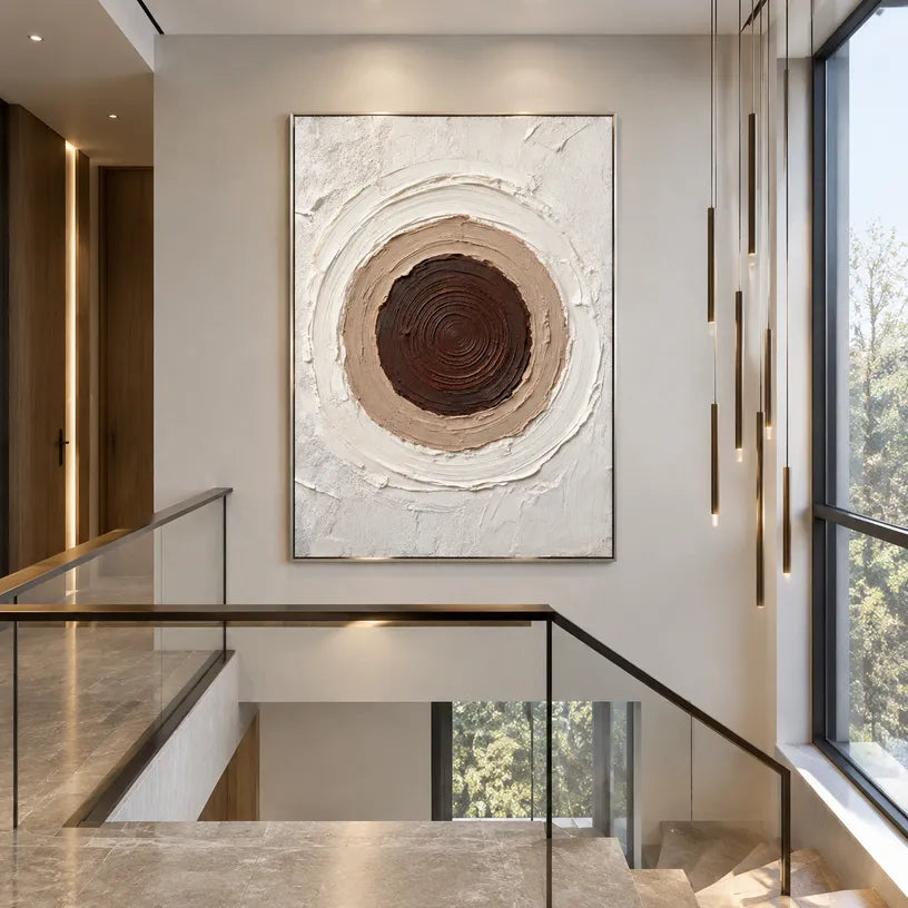 Wabi-Sabi abstract oil painting showing layered abstract marks, texture and expressive painterly movement.