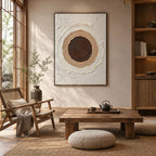 Wabi-Sabi abstract oil painting showing layered abstract marks, texture and expressive painterly movement.