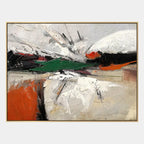 Wabi-Sabi abstract oil painting showing layered abstract marks, texture and expressive painterly movement.