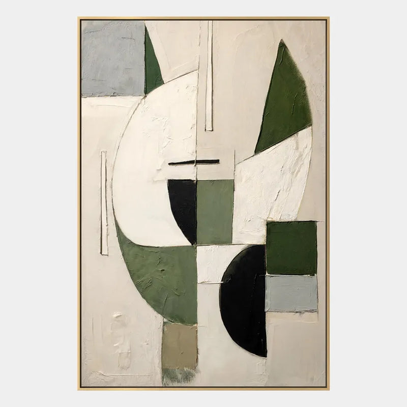 Pittura a olio astratta e concettuale Wabi-Sabi con segni astratti stratificati, consistenza e movimento pittorico espressivo in una tavolozza beige.