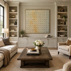 Wabi-Sabi abstract oil painting showing layered abstract marks, texture and expressive painterly movement in a brown palette.