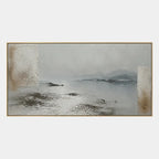 Wabi-Sabi abstract oil painting showing layered abstract marks, texture and expressive painterly movement in a grey palette.