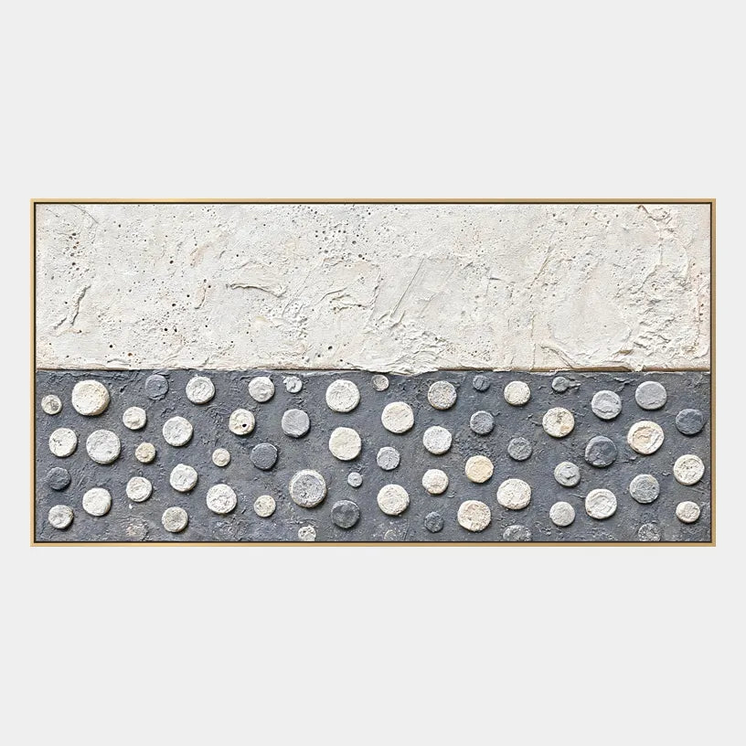 Wabi-Sabi abstract oil painting showing layered abstract marks, texture and expressive painterly movement in a grey palette.