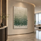 Wabi-Sabi abstract oil painting showing layered abstract marks, texture and expressive painterly movement in a beige palette.