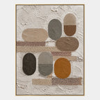 Wabi-Sabi abstract oil painting showing layered abstract marks, texture and expressive painterly movement in a brown palette.