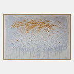 Wabi-Sabi abstract oil painting showing layered abstract marks, texture and expressive painterly movement in a grey palette.