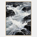 Pintura al óleo de paisajes, paisajes marinos y paisajes urbanos de Wabi-Sabi que presenta una composición atmosférica inspirada en un paisaje, un paisaje marino o una ciudad en una paleta de grises.