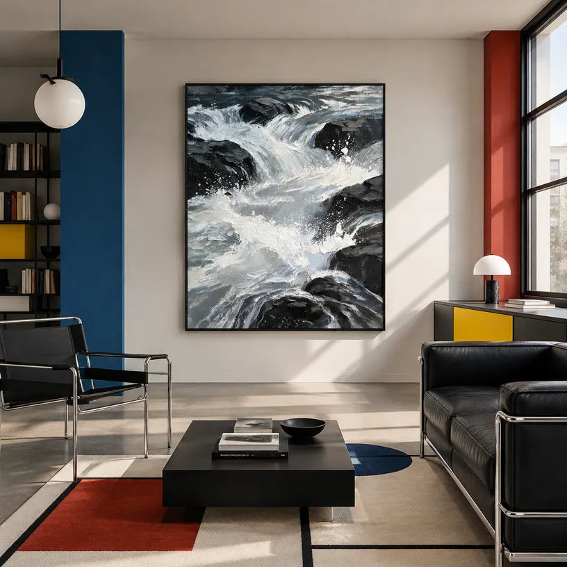 Wabi-Sabi abstract oil painting showing layered abstract marks, texture and expressive painterly movement in a grey palette.