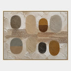 Wabi-Sabi abstract oil painting showing layered abstract marks, texture and expressive painterly movement in a brown palette.