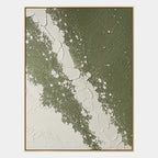 Wabi-Sabi abstract oil painting showing layered abstract marks, texture and expressive painterly movement in a yellow palette.