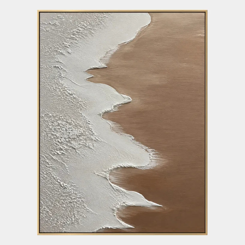 Wabi-Sabi abstract oil painting showing layered abstract marks, texture and expressive painterly movement in a brown palette.