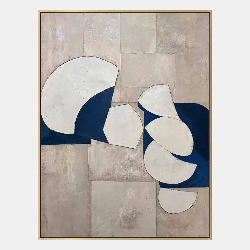Wabi-Sabi abstract oil painting showing layered abstract marks, texture and expressive painterly movement in a brown palette.