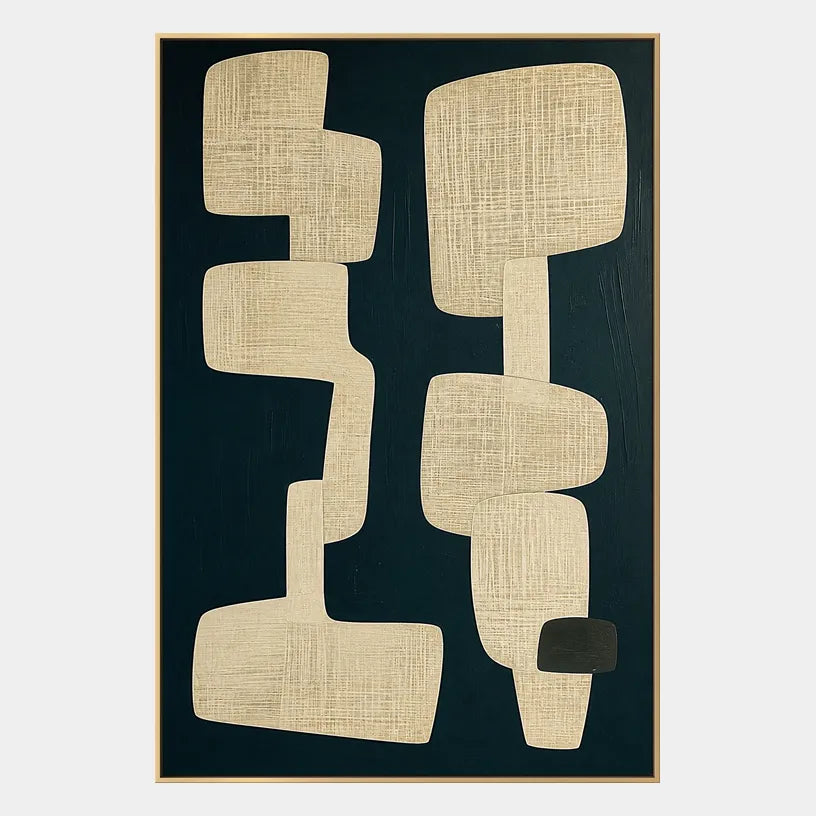 Wabi-Sabi abstract oil painting showing layered abstract marks, texture and expressive painterly movement in a black palette.