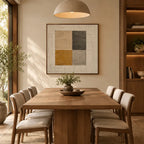 Wabi-Sabi abstract oil painting showing layered abstract marks, texture and expressive painterly movement in a brown palette.