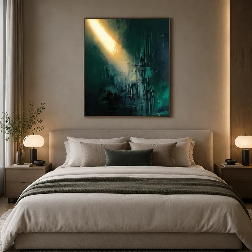 Wabi-Sabi abstract oil painting showing layered abstract marks, texture and expressive painterly movement in a black palette.