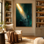 Wabi-Sabi abstract oil painting showing layered abstract marks, texture and expressive painterly movement in a black palette.