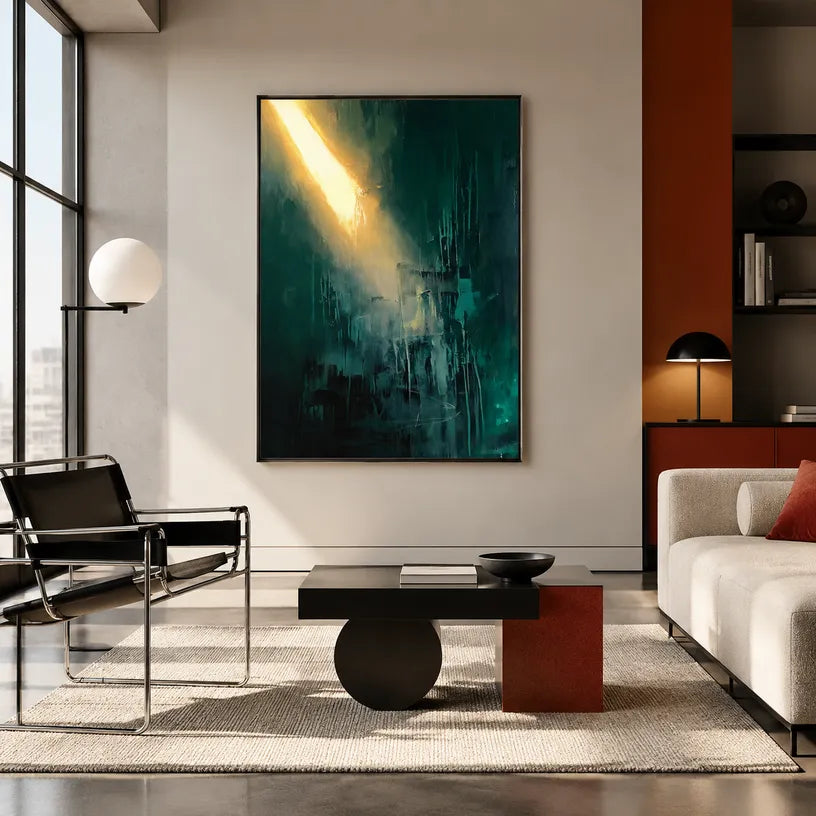 Wabi-Sabi abstract oil painting showing layered abstract marks, texture and expressive painterly movement in a black palette.