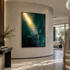 Wabi-Sabi abstract oil painting showing layered abstract marks, texture and expressive painterly movement in a black palette.