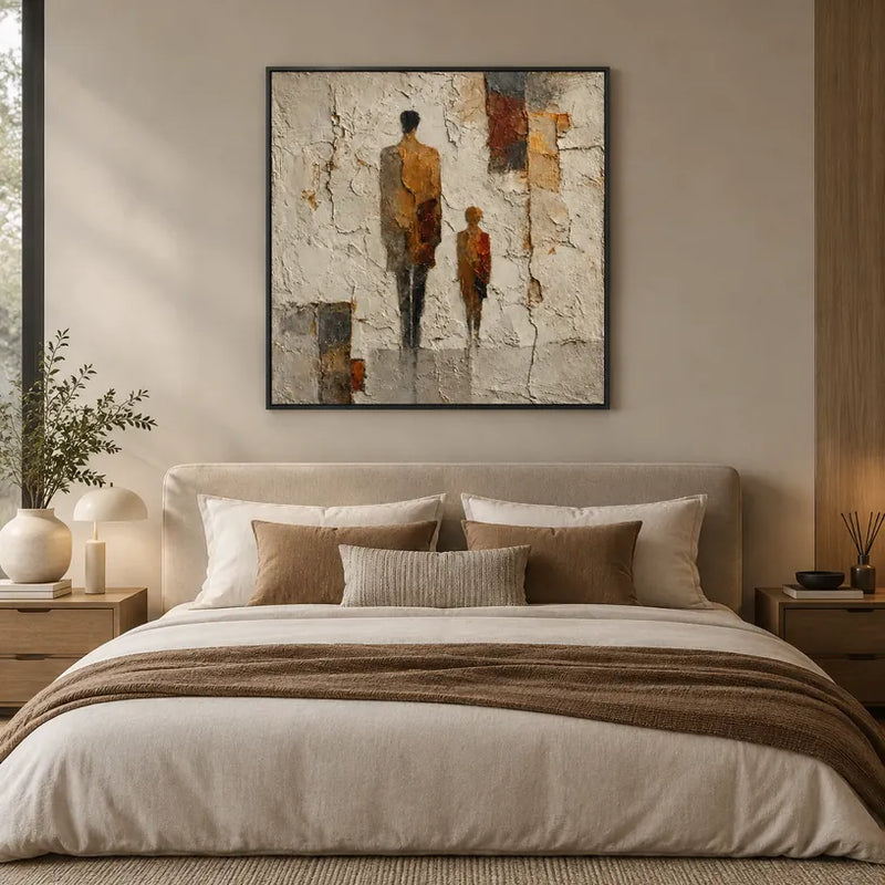 Wabi-Sabi portraiture & figure oil painting featuring an expressive figure or portrait rendered with painterly detail in a beige palette.