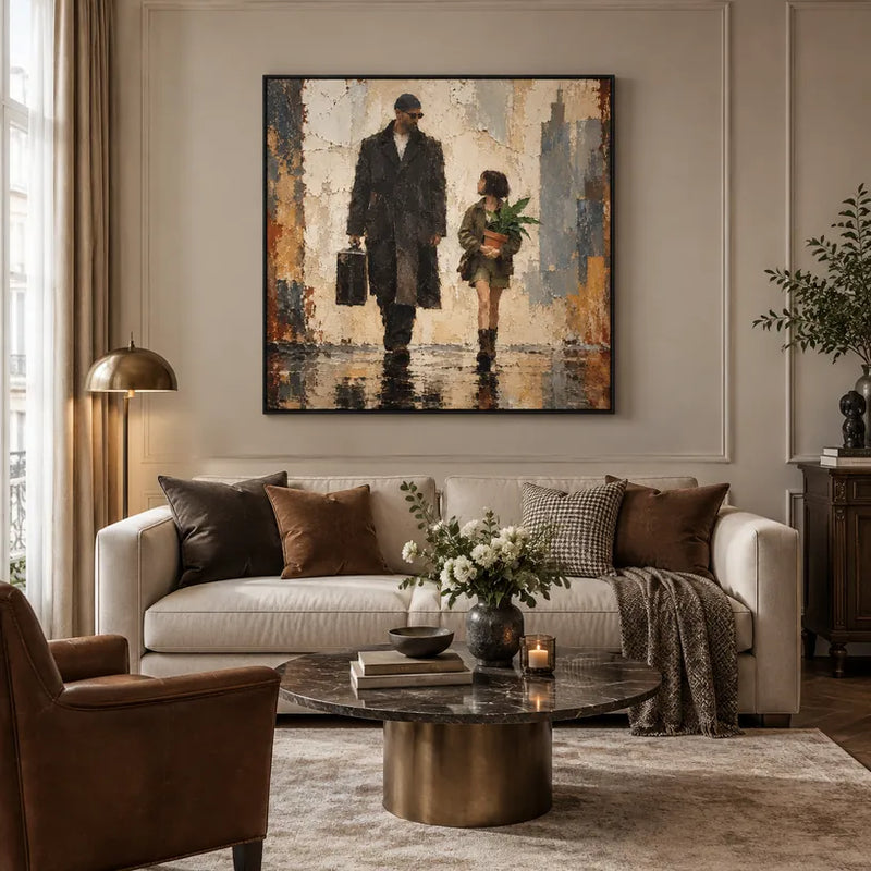 Wabi-Sabi portraiture & figure oil painting featuring an expressive figure or portrait rendered with painterly detail in a beige palette.