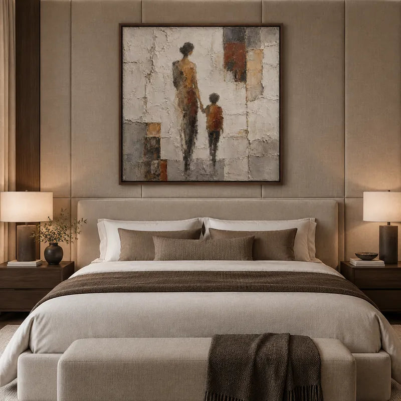 Wabi-Sabi portraiture & figure oil painting featuring an expressive figure or portrait rendered with painterly detail in a grey palette.