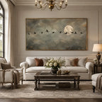 Wabi-Sabi animals oil painting featuring an expressive animal subject rendered with visible brushwork in a grey palette.