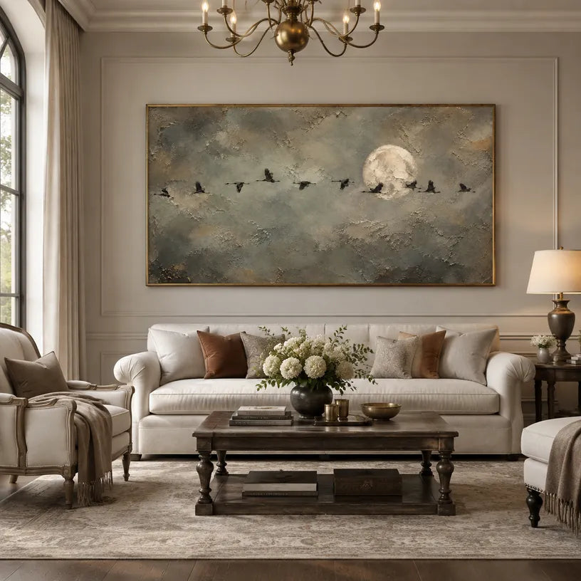 Wabi-Sabi animals oil painting featuring an expressive animal subject rendered with visible brushwork in a grey palette.