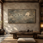 Wabi-Sabi animals oil painting featuring an expressive animal subject rendered with visible brushwork in a grey palette.