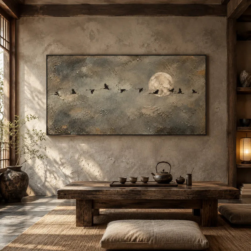 Wabi-Sabi animals oil painting featuring an expressive animal subject rendered with visible brushwork in a grey palette.