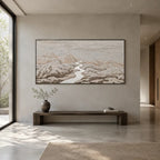 Wabi-Sabi abstract oil painting showing layered abstract marks, texture and expressive painterly movement in a grey palette.