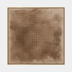 Wabi-Sabi abstract oil painting showing layered abstract marks, texture and expressive painterly movement in a brown palette.