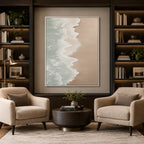 Wabi-Sabi abstract oil painting showing layered abstract marks, texture and expressive painterly movement in a grey palette.