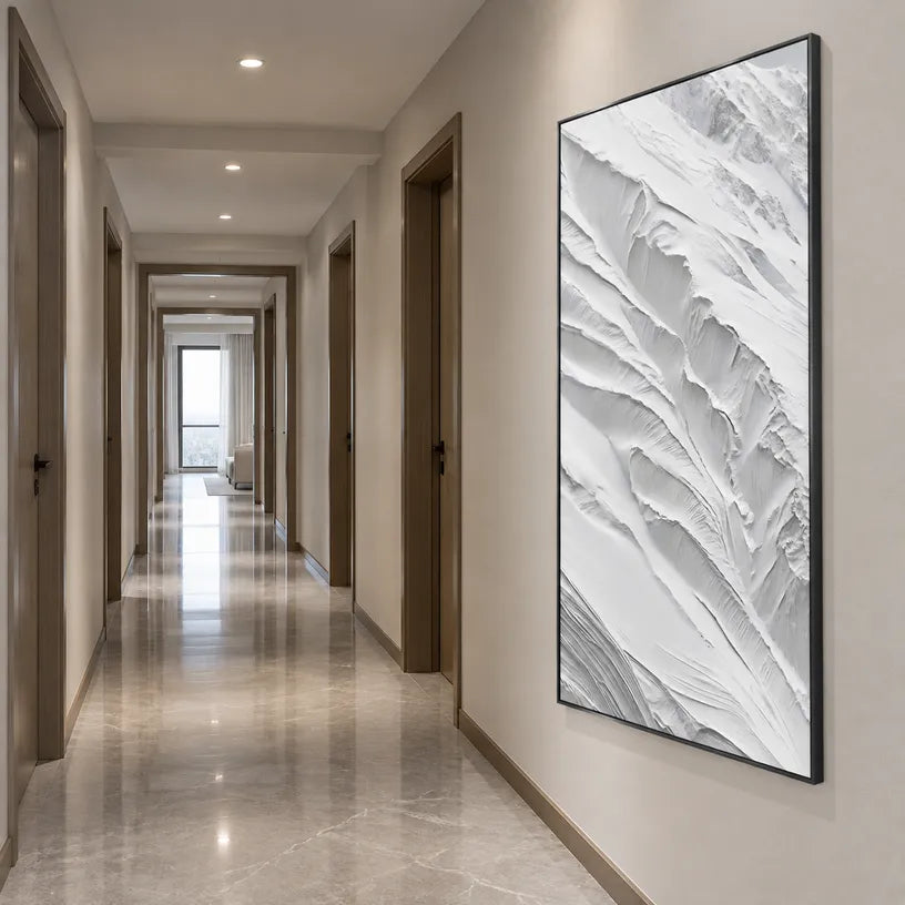 Wabi-Sabi abstract oil painting showing layered abstract marks, texture and expressive painterly movement in a grey palette.