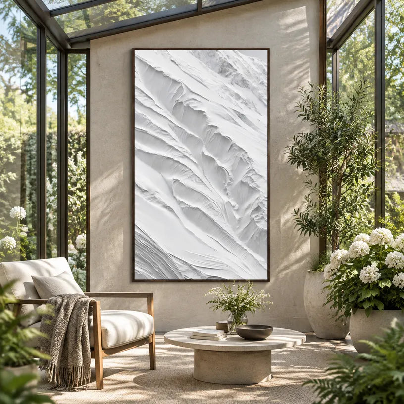 Wabi-Sabi abstract oil painting showing layered abstract marks, texture and expressive painterly movement in a grey palette.