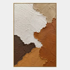 Wabi-Sabi abstract oil painting showing layered abstract marks, texture and expressive painterly movement in a brown palette.