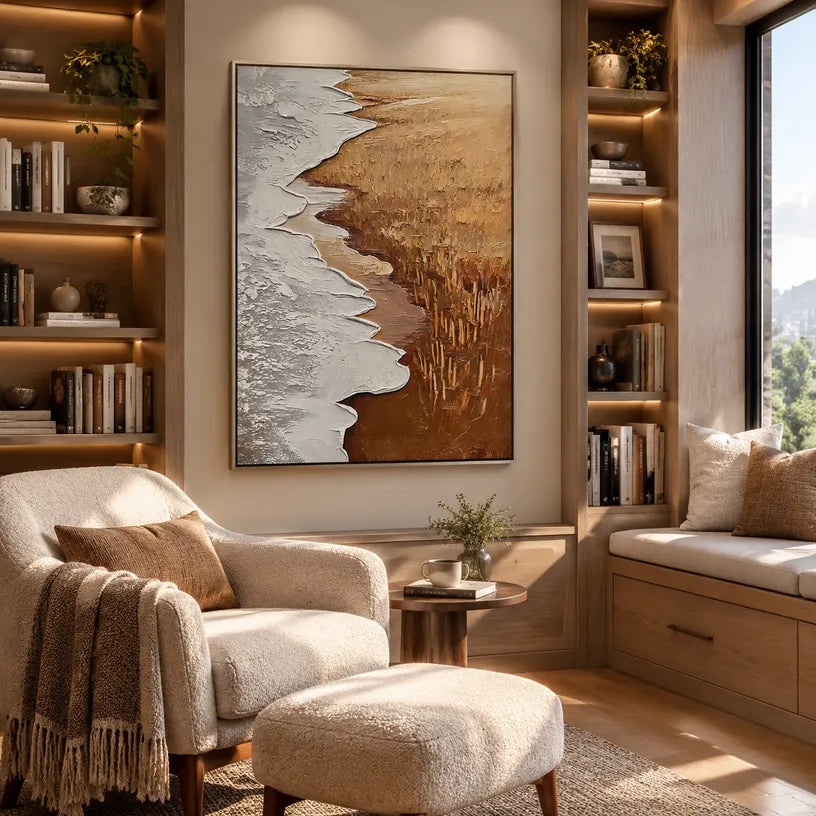 Wabi-Sabi abstract oil painting showing layered abstract marks, texture and expressive painterly movement in a grey palette.