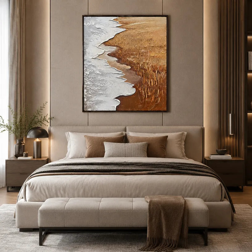 Wabi-Sabi abstract oil painting showing layered abstract marks, texture and expressive painterly movement in a grey palette.